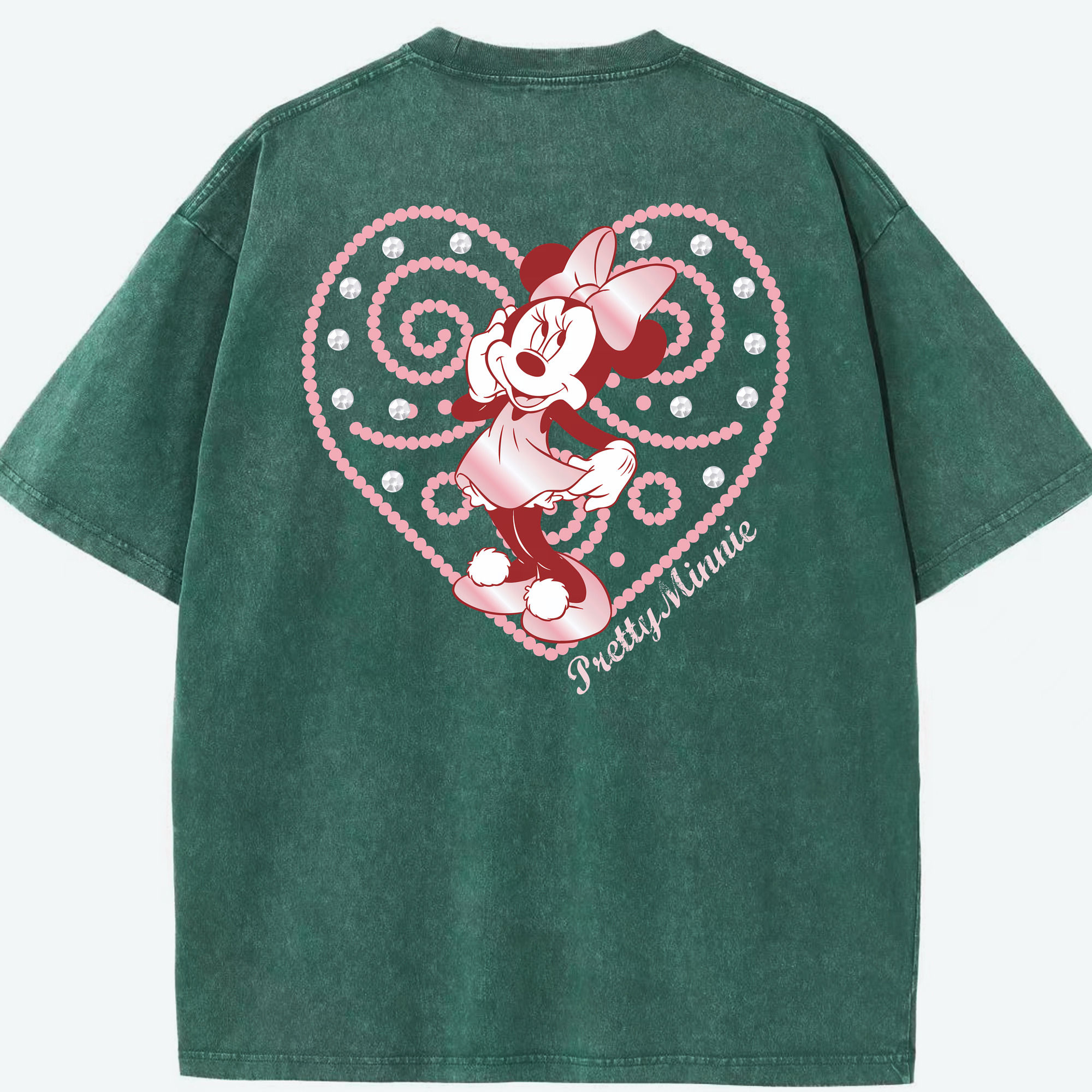 （画像用） ミッキーマウス Mickey Mouse 綿100% ヴィンテージ風 半袖Tシャツ（背面プリント）
